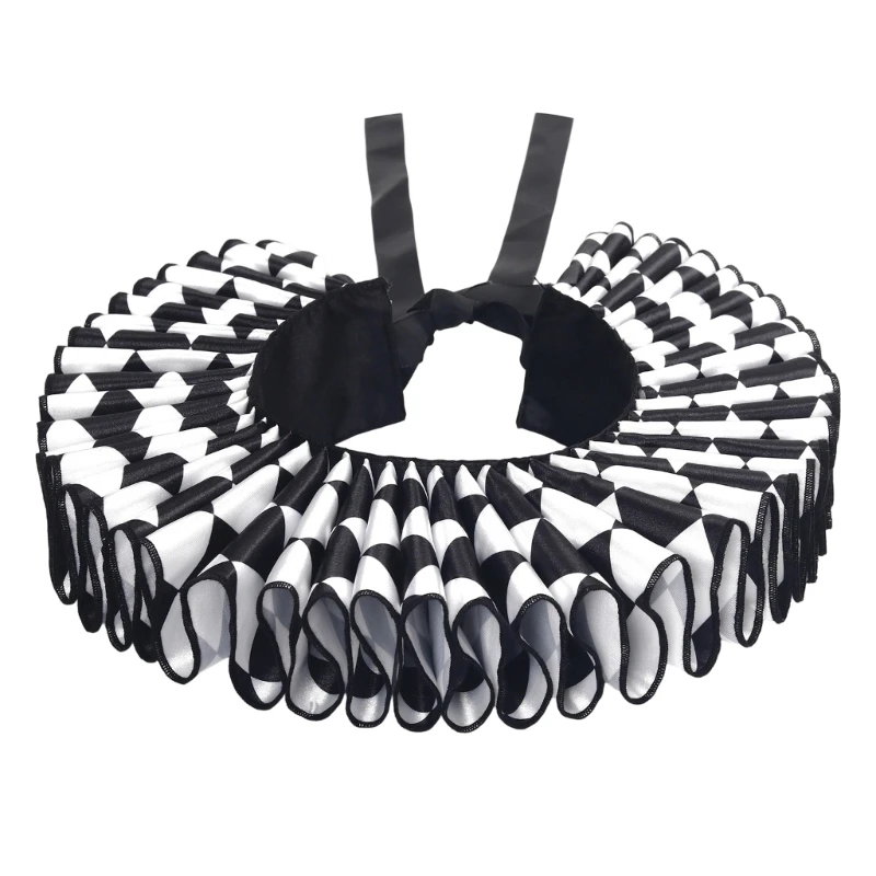 DXAE Detachable Ruffs Collar Pleated Costume Neckpiece Wrist Cuffs for Halloween Party