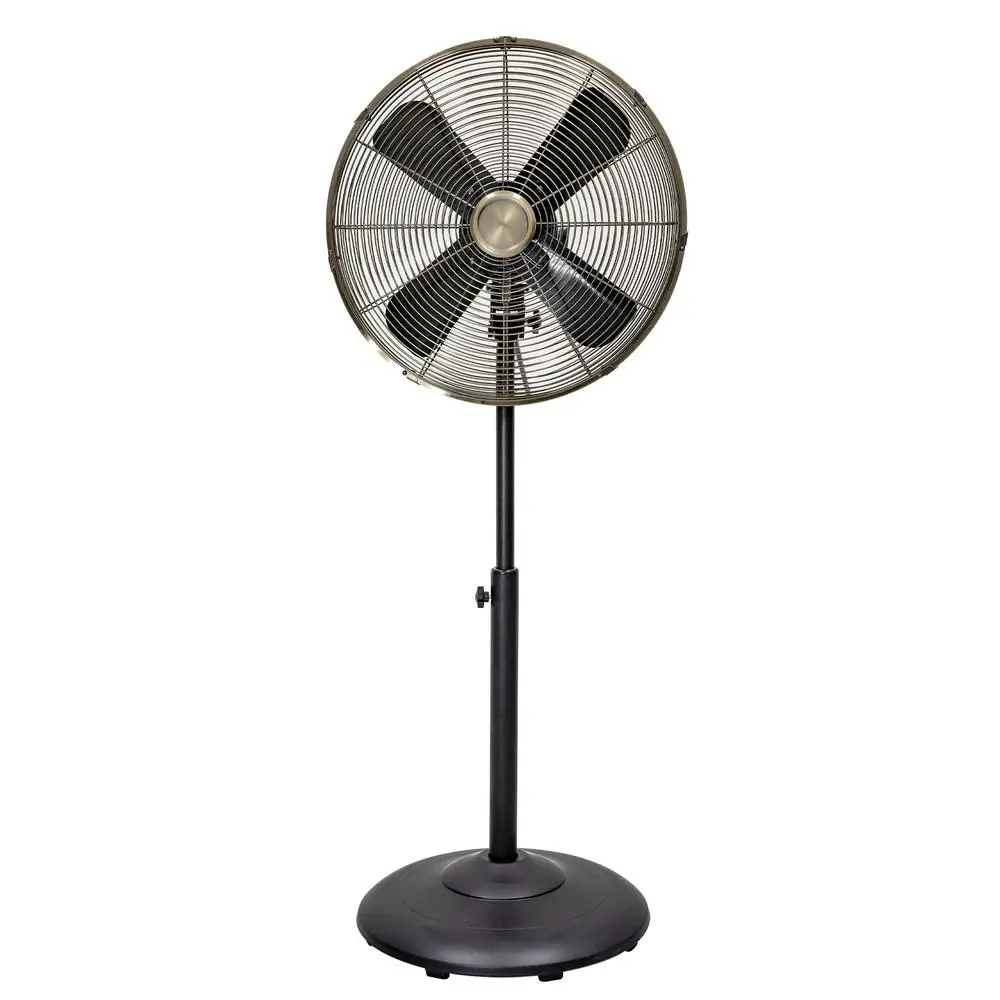 2 упаковки, винтажный вентилятор с металлической подставкой, 3-скоростной, качающийся, регулируемая высота, внутренний вентилятор на пьедестале, прочный, для домашнего офиса, мастерской