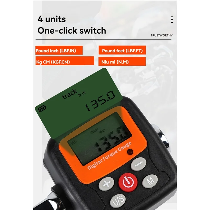 ABLL-デジタルトルクゲージトルクレンチテスター LED ディスプレイ付きデジタルトルクレンチアダプター車自転車修理用