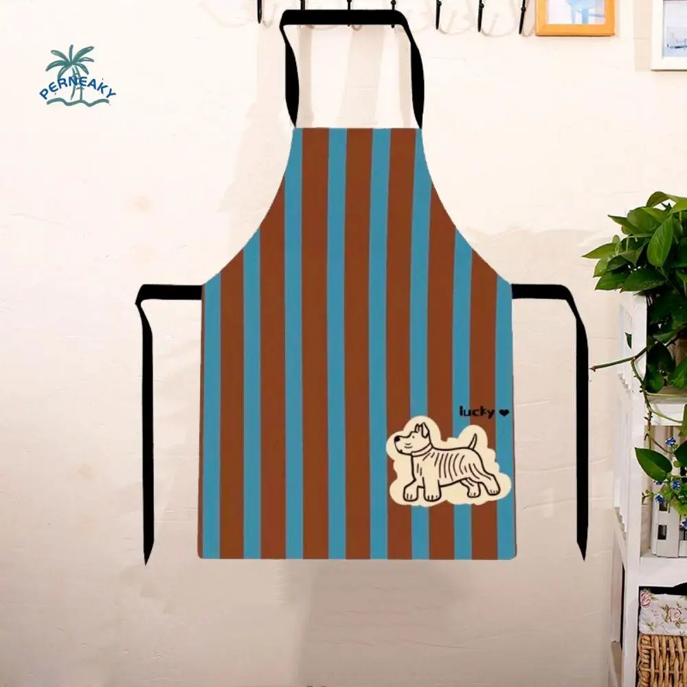 

Household Anti Splash Cooking Apron Dirt Resistant Cartoon Design Kitchen Apron Home Fabric Adjustable Baking Apron Kitchen Use
