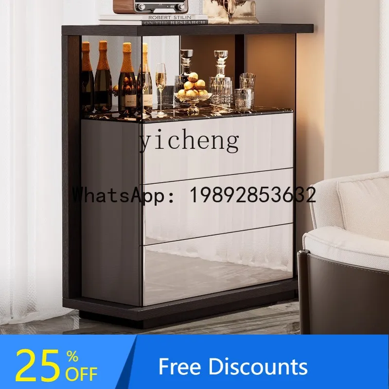 

minimalist side cabinet wine cabinet integrated against the wall light luxury high-end locker bucket cabinet