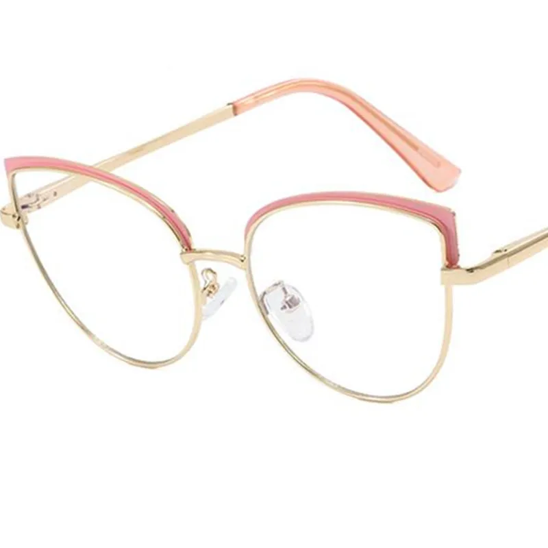 NEW Anti-Blue Light Glasses Women Optical Glasses Cat Eye Spectacles Personality Cat Eye Googles Alloy Frame Eyeglasses