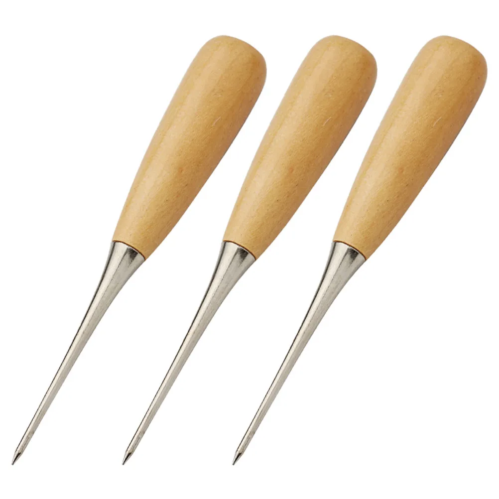 

Набор из 3-х пробойников-шипов с деревянными ручками для шитья, ремонта и вышивки, швейные принадлежности
