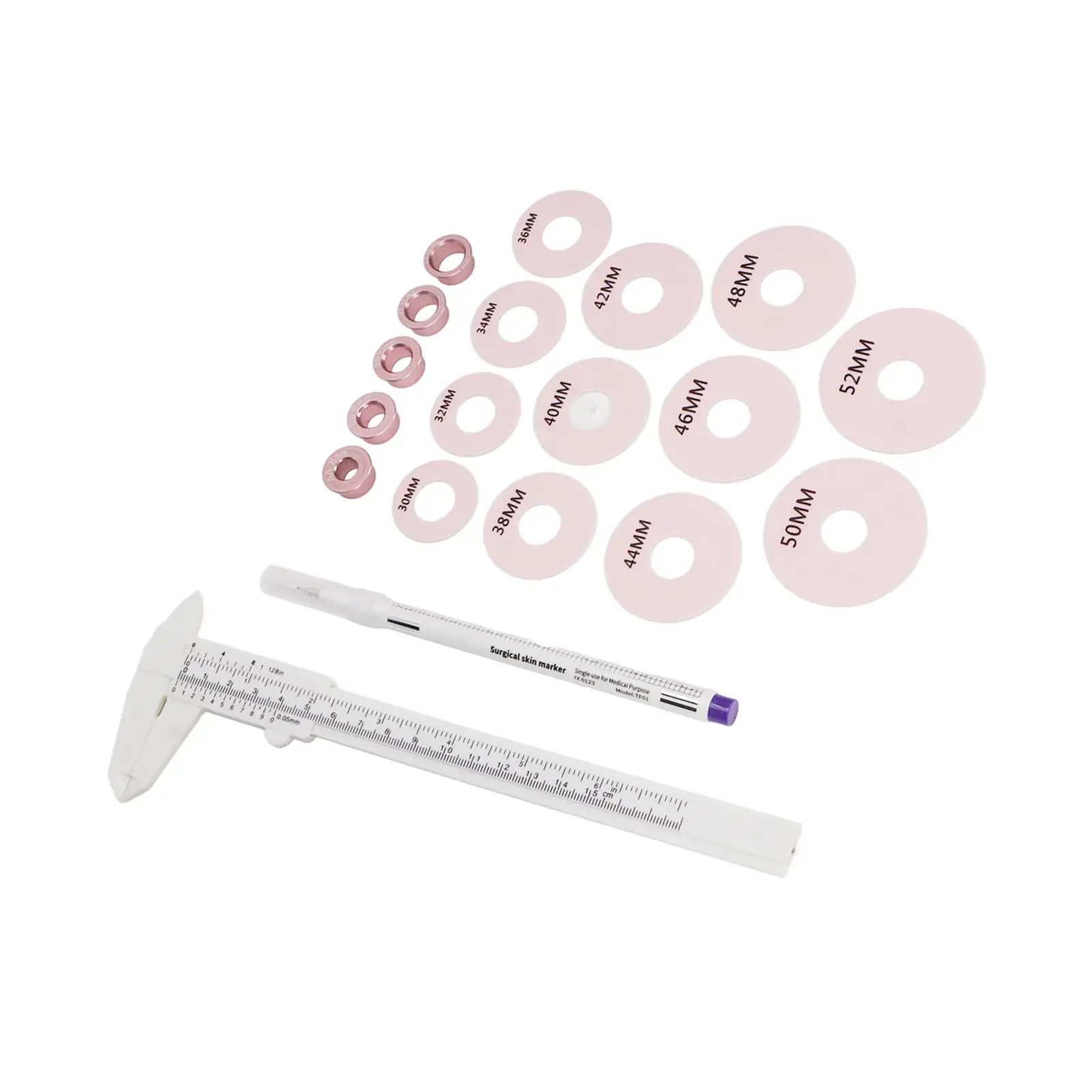 

3D Areola Tattoo Template Ruler Silicone Rings Marking Pen 12pcs Nipple Measurement Tool for Perfect Design