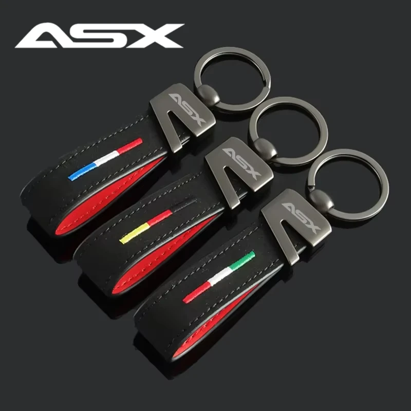 Suede Car Keyring Pendant Key Rings Keychain for Mitsubishi ASX Logo Outlander Lancer Pajero Eclipse Cross Accessorie