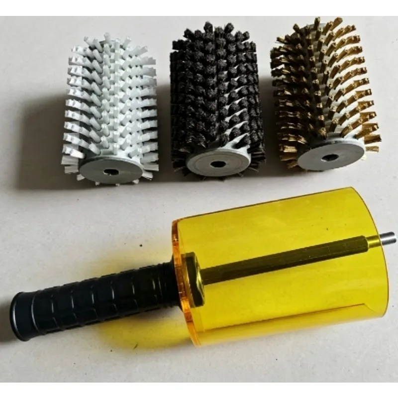 Snowboard Waxing Set Roller Brush Kit Nylon Horse Hair Copper Wire Polishing Tool for Ski Tuning Scraper Care Maintenance