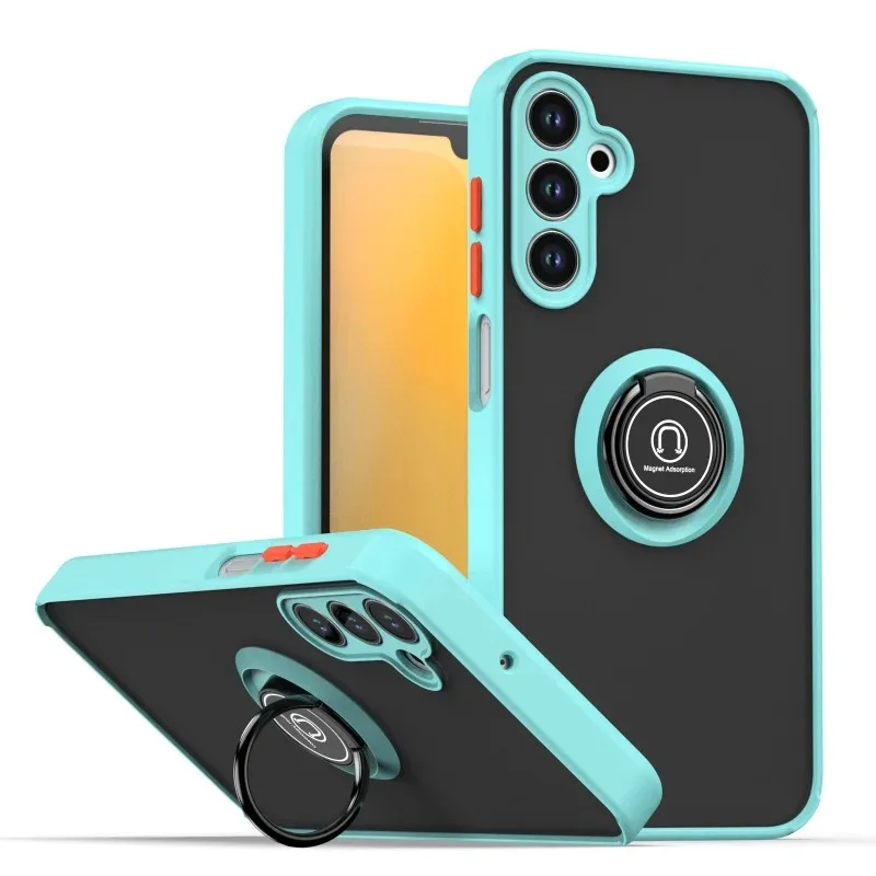 Luxuriöse matte Handyhülle mit Ringhalter für Samsung Galaxy S9 S8 Note 8 9 10 20 Plus Ultra A81 A91 stoßfester Rückenschutz.