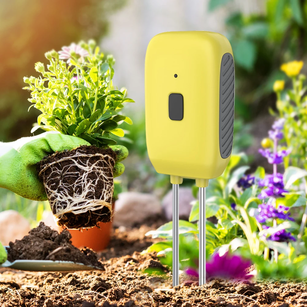 Yieryi misuratore di temperatura e umidità del suolo per giardino rilevatore di umidità del suolo Bluetooth intelligente per frutteti agricoli