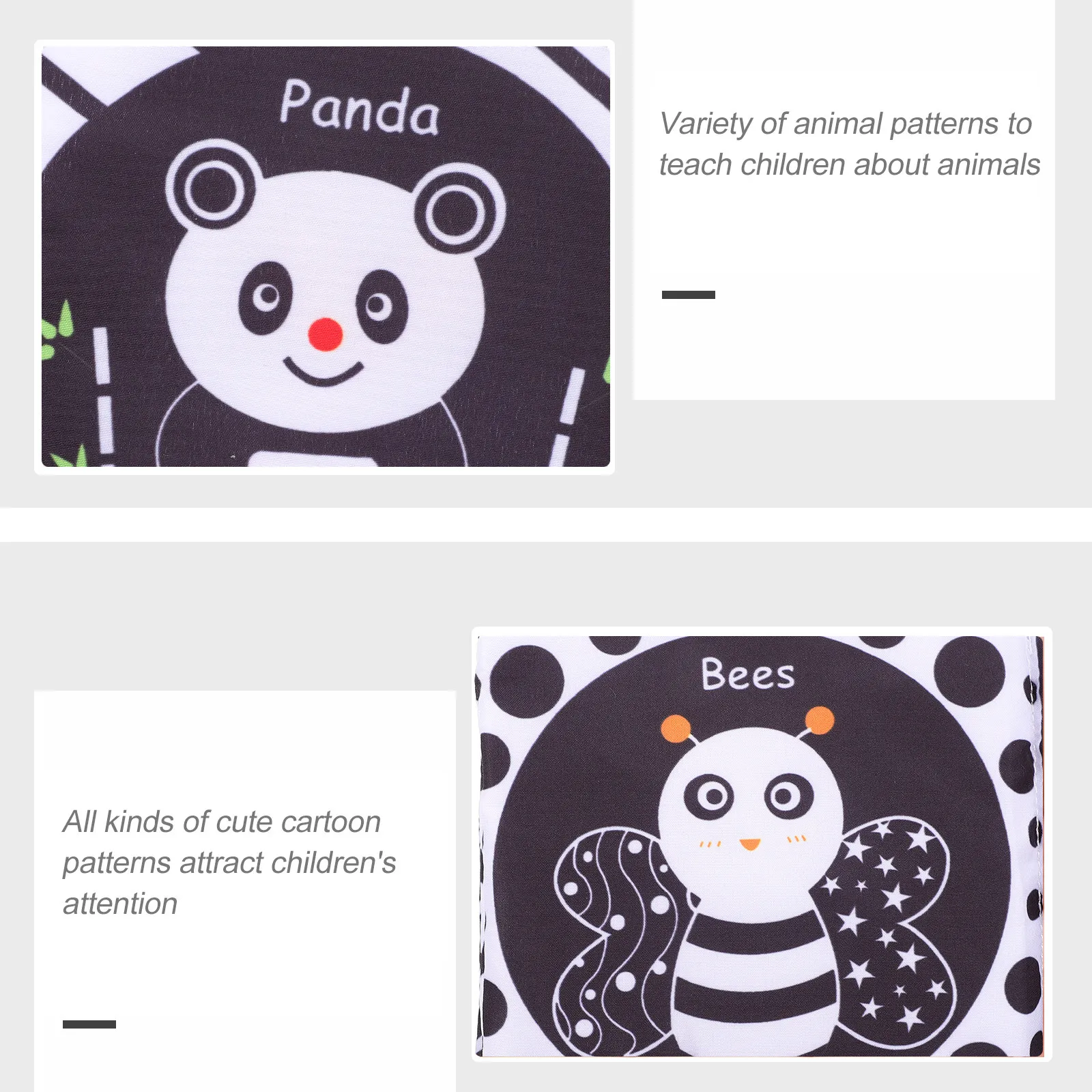 ベビー布製ブック 洗って再利用可能 幼児の感覚発達のための早期学習ブック 触って感じる教育玩具