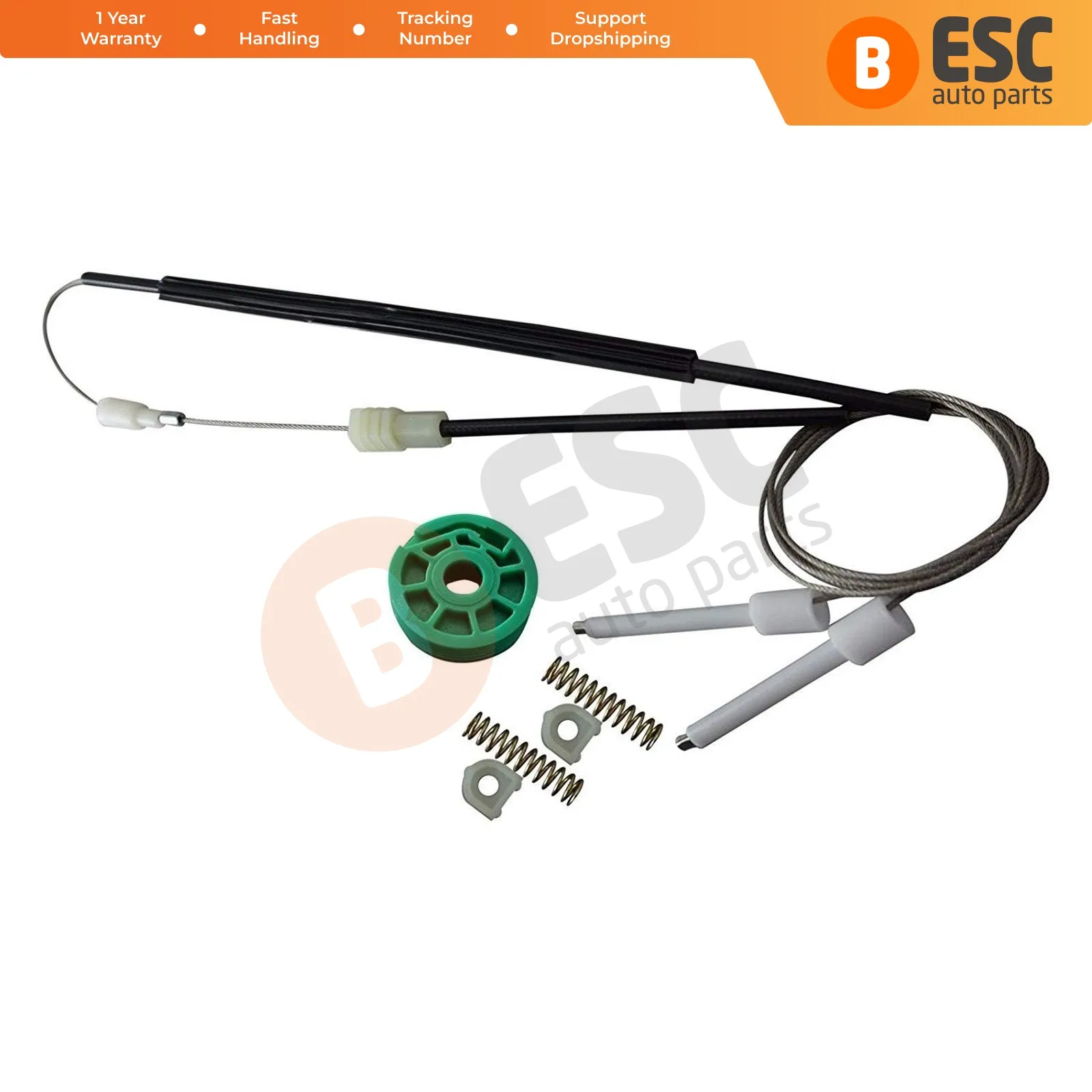 ESC Auto Parts EWR5041 Window Regulator Repair Kit Front Left Door:4A0837461A for Audi100 A6 4A C4 Fast Shipment Free Shipment