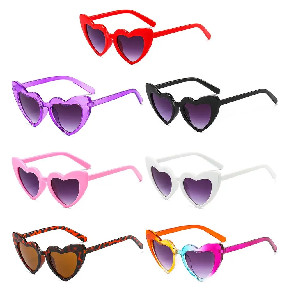 Cute Heart-Shaped Pink Kids Sunglasses Heart Sunglasses Glasses Toddler Sunglasses For 3-9 Years