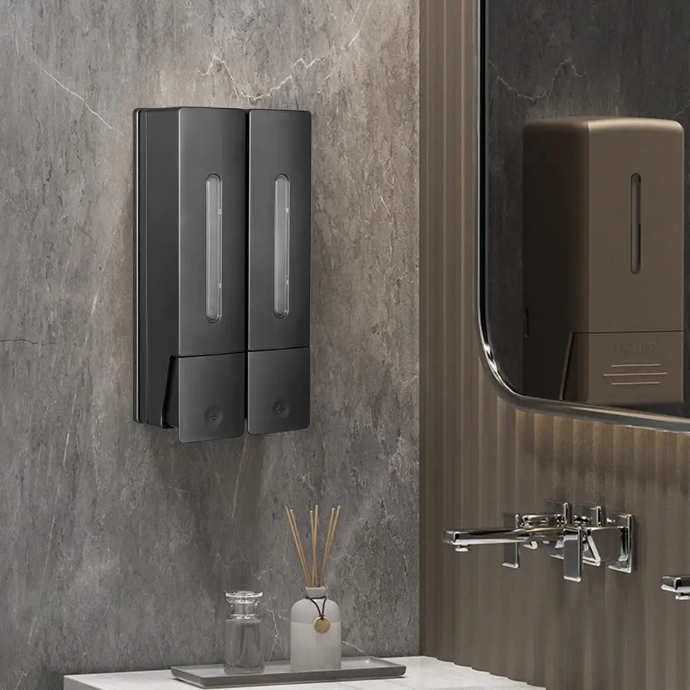 400ML*3 Chamber Wall Mounted Soap Dispenser No Drill Shampoo Dispenser Wash Dispenser With Visual Window Bathroom Conditioner