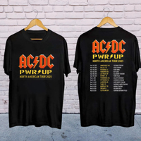 2025 Summer New AC DC Band Printed T-Shirt Coming Soon Rock Casual Lyrics Short Sleeve Top TOR PWRU Cotton Shirt Large Size