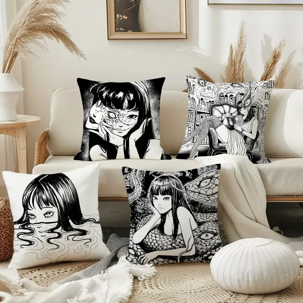 J-Junji I-Ito Terror Manga Tomie Pillow Case Cover Square Sofa With For Pattern Comfortable Cushionsuitable