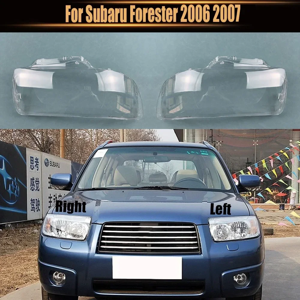 

For Subaru Forester 2006 2007 Headlight Shade Transparent Lampshade Lens Headlamp Cover Lamp Shell Plexiglass Black Edge