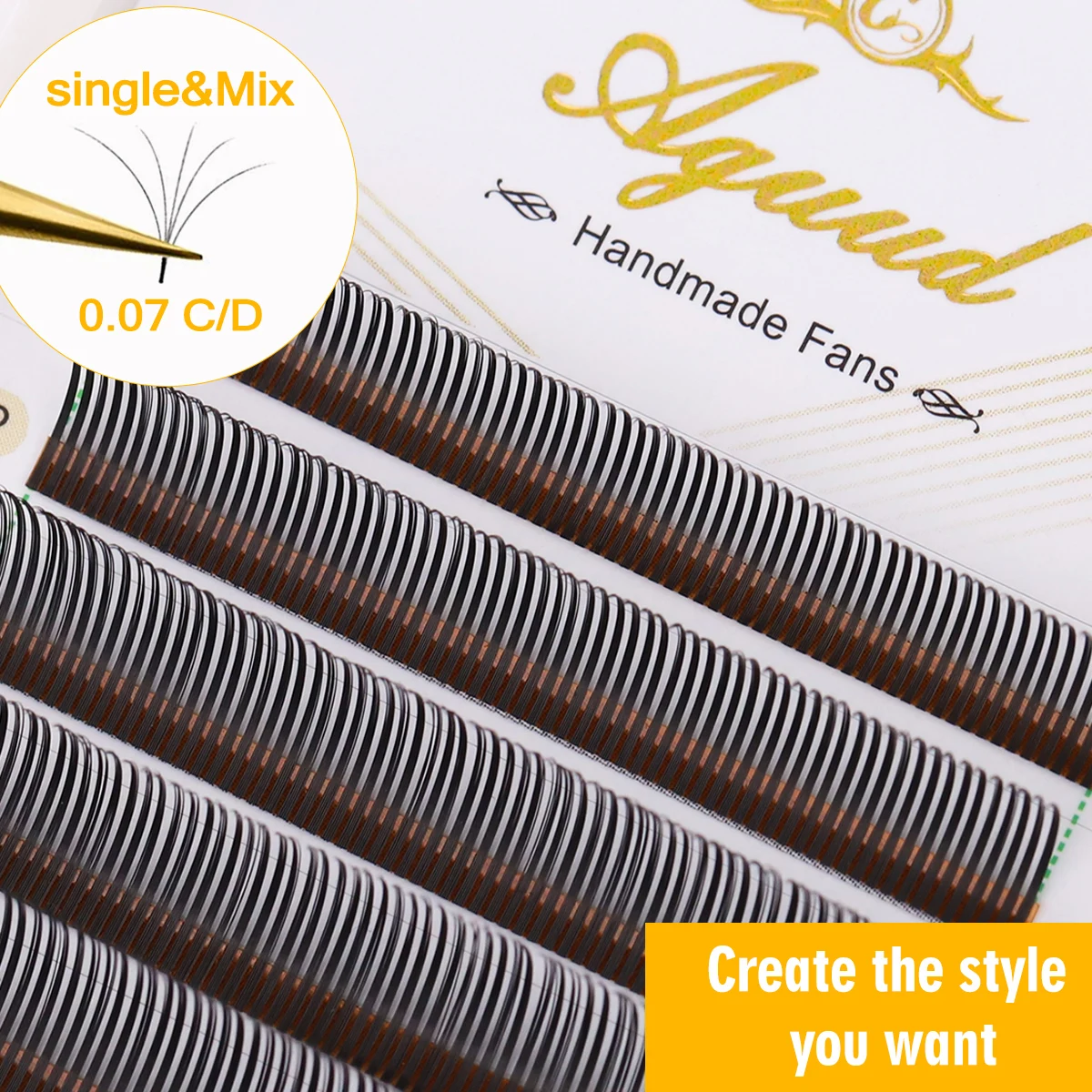 

AGUUDU Flora Natural Eyelash Extensions 5D Fairy Lashes Bouquet Hybrid Volume Premade Fans Autofan Spike False Makeup