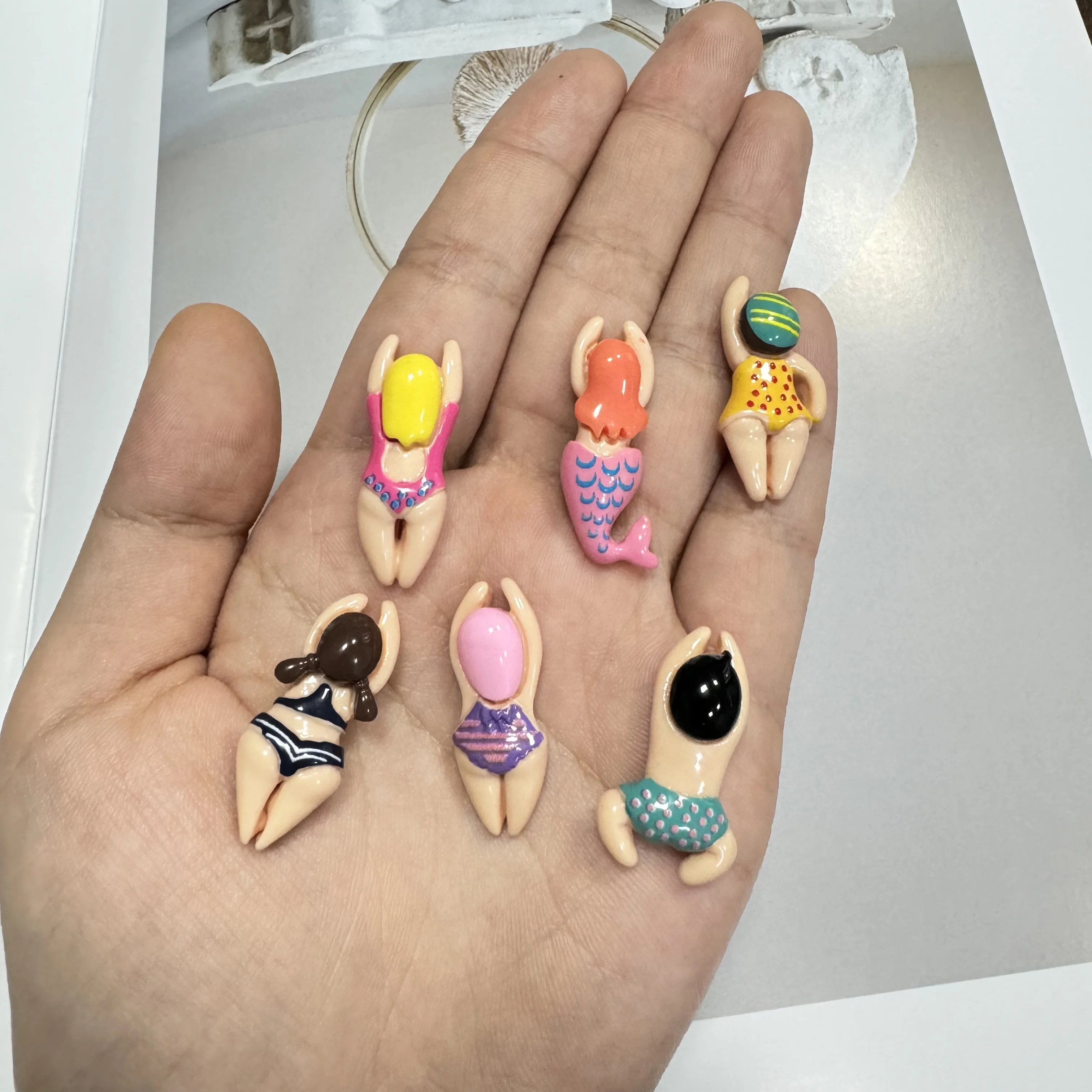 6pcs Refrigerator Magnets, Cute Beach Swimming Decorative Refrigerator Magnets, Refrigerator Magnets For Kitchen