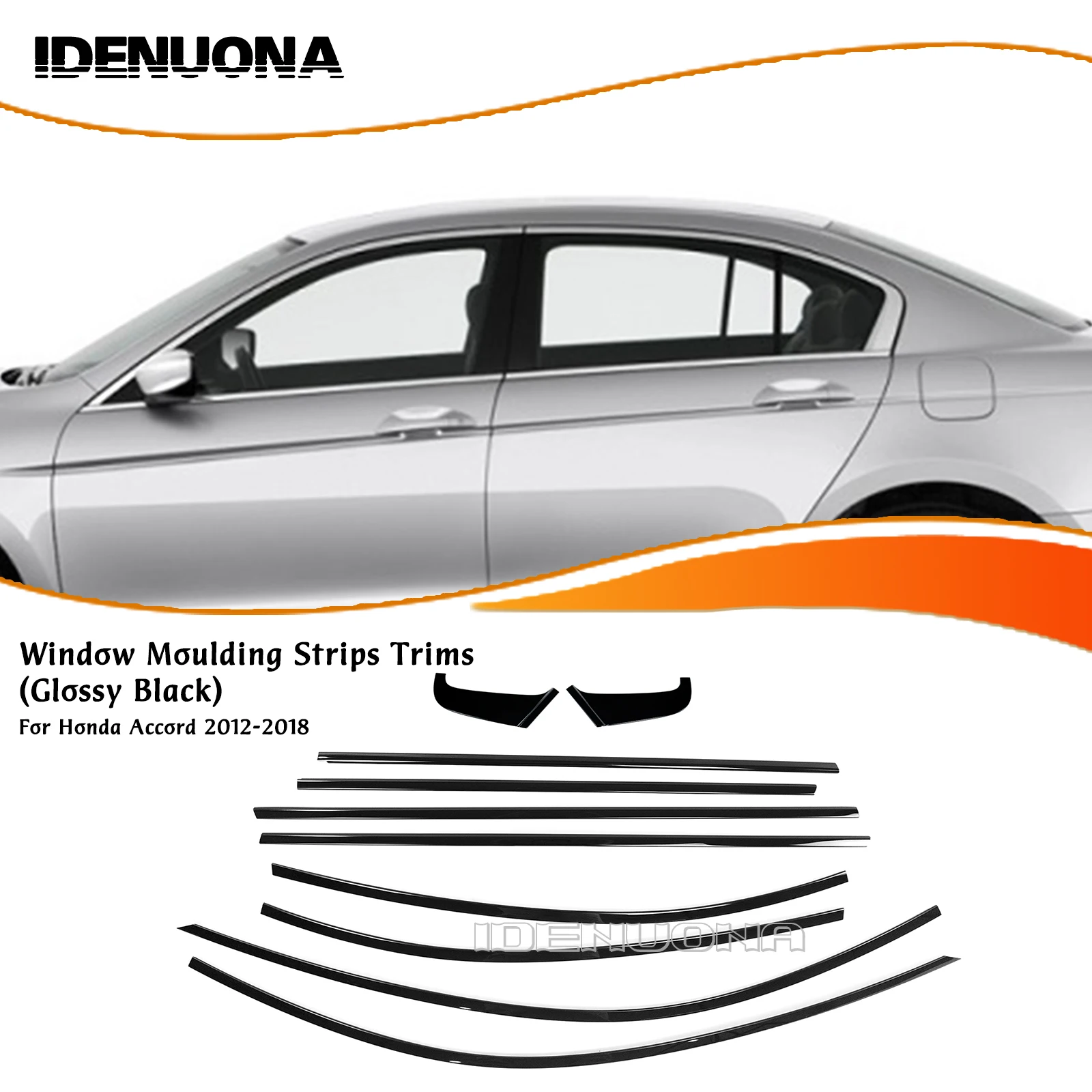 

Gloss Black Exterior Window Strip Trim Weatherstrips Door Side Frame Seal Styling Protective Cover For Honda Accord 2012-2018