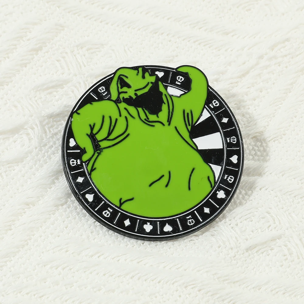 The Nightmare Before Christmas Oogie Boogie Brooch Disnes Badge Metal Enamel Pins for Backpack Clothes Halloween Accessories