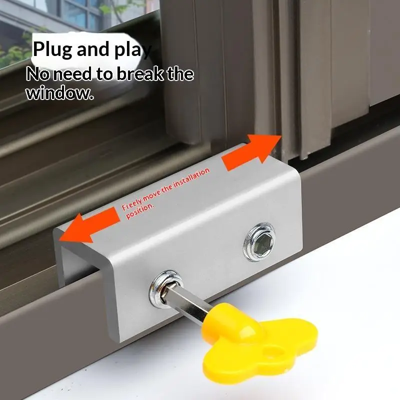 Sliding Window Track Lock No Drill No Damage Adjustable Limit Lock for Rental House Window Safety Accessory