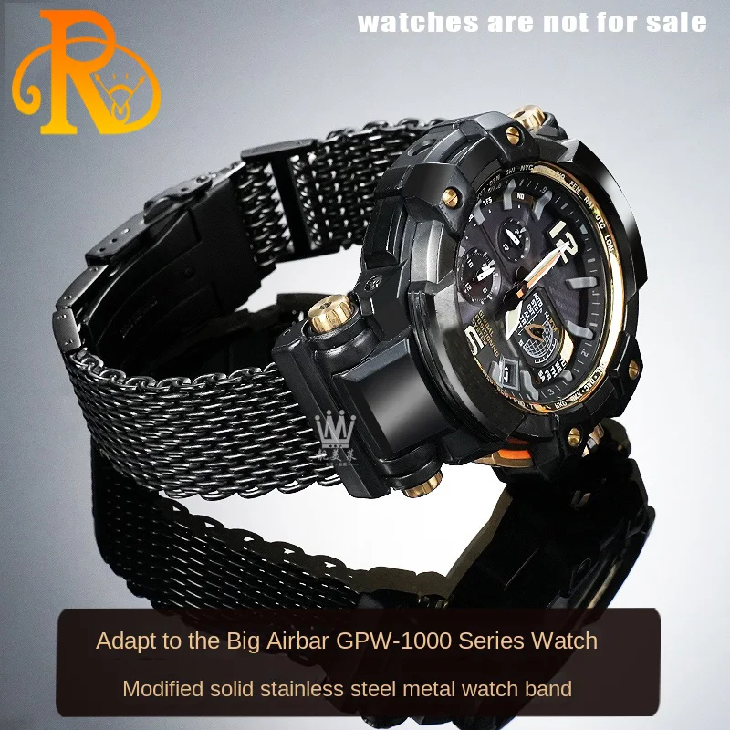 GPW-1000 extended stainless steel Watchband For G-SHOCK Casio third-generation Big Mud King GWG-B1000 Metal Solid Watch strap