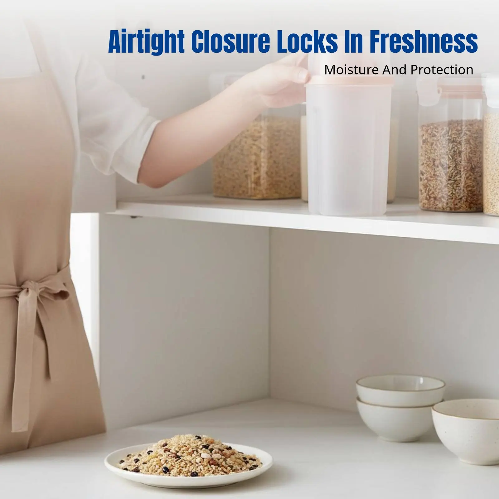 

Герметичная банка для хранения продуктов, прозрачный контейнер для круп, бобов, подсластителей, муки, для кухонной кладовой