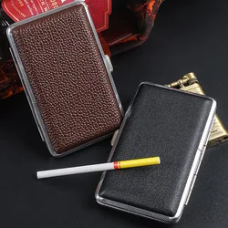 20-Piece Extended Leather Cigarette Case Ultra-thin Portable Men's Storage Box Personality Resistance To Pressure and Moisture