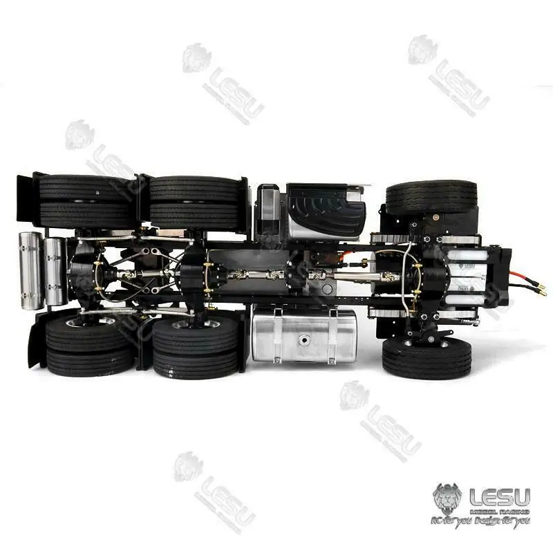 Gifts LESU 1/14 6*6 RC Metal Chassis for Toys Tractor Truck 3363 Model Motor Servo Transfer Case for Boys TH16376