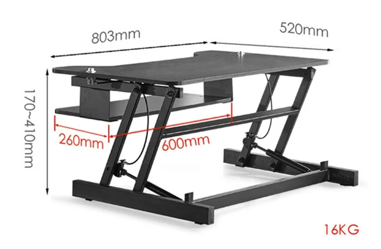 EasyUp Computer Desk with Handle Sit Stand Desk Riser Foldable Laptop Desk Stand With Keyboard Tray Notebook/Monitor Holder