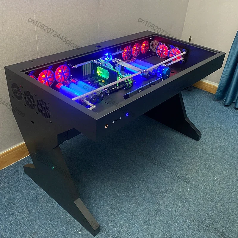 Computer Case Integrated Table High-end Desktop Fully Transparent Big Case Cool Sci-fi Water-cooled Esports Table