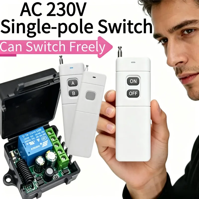 

433Mhz Remote Control Wireless Switch AC 230V 1CH RF 10A Relay Receiver and 2CH Transmitter For Door Electromagnetic Lock