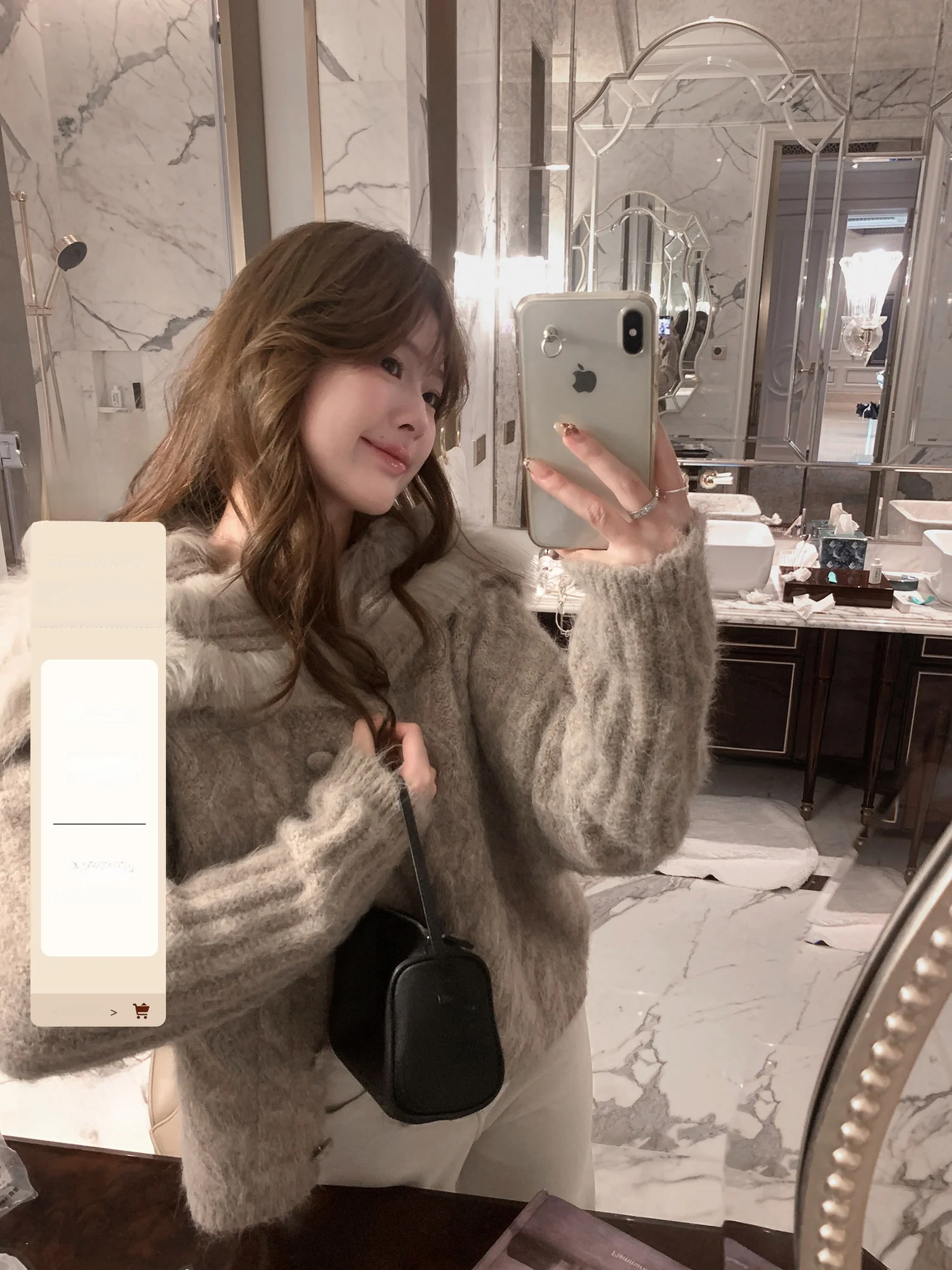

Heavyweight Knitted Fur Collar Sweater Women's Winter Design Lazy Coat Long Sve Loose Fit Daily Wear Online Exclusive