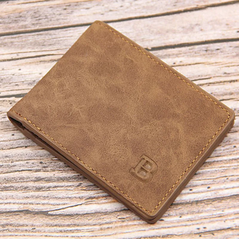 

Vintage Frosted Men's Short Wallet Slim Card Wallet Man Multi Card Holders Small Male Coin Purses Business Money Clip