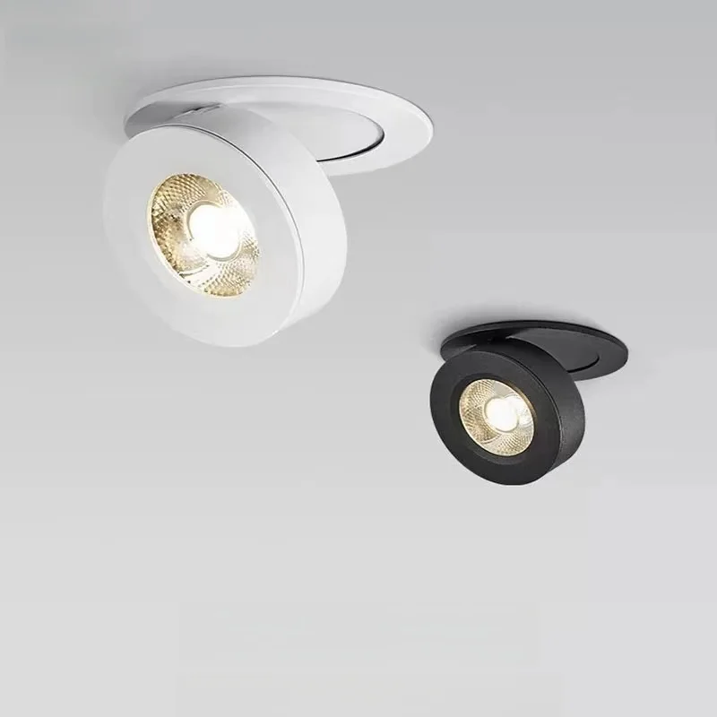 

Светодиодный встроенный прожектор COB 7 Вт 10 Вт, вращающийся на 360 градусов складной потолочный светильник для гостиной, фонового коридора, 220 В