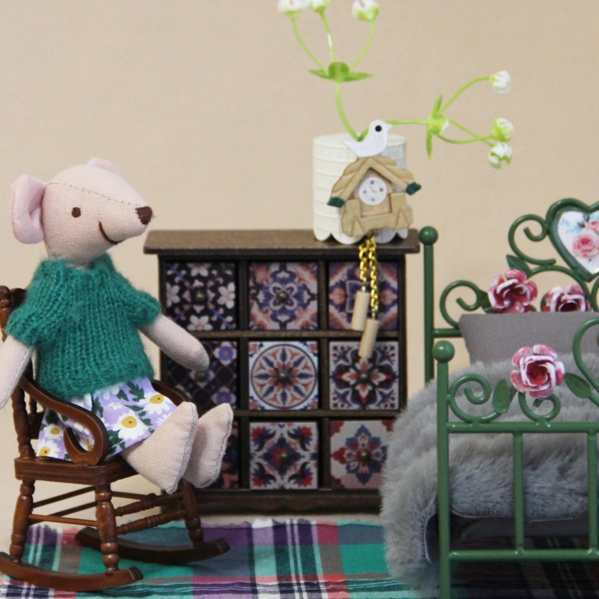 Mini Kunstmatige Speelgoedhuis Meubels 1:12 Houten Opbergkast Geschikt voor Bjd Ob11 Poppenhuis Woninginrichting