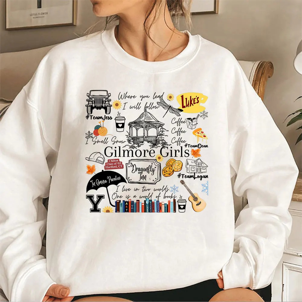 Gilmore Girls Sweatshirt Stars Hollow Shirt Dragonfly Inn Luke\'s Diner Hoodie Rory Lorelai Gilmore Tv Show Crewneck Sweatshirts