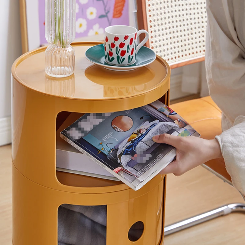 منضدة مستديرة لغرفة النوم، خزانة تخزين إسكندنافية، طاولة صغيرة بجانب السرير، رف تخزين إبداعي، طاولة ليلية متنقلة، طاولة شاي، أثاث #5