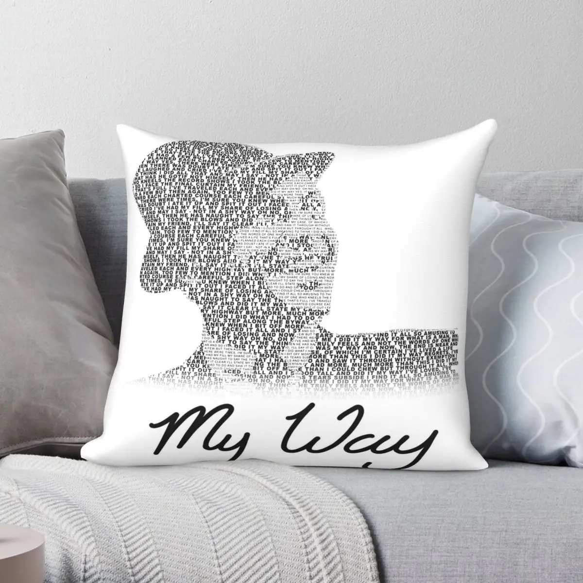 Frank Sinatra My Way Pillowcase Polyester Linen Velvet Printed Zip Decorative Throw Pillow Case Room Cushion Cover