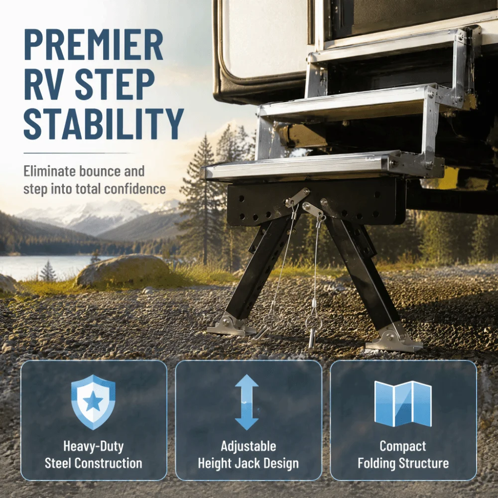 Easy Installation Stee RV Step Stabilizer Foldable Multifunctional RV Stabilizer Heavy Duty Stabilizer Campers