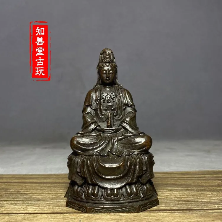 Bronze artifacts, antiques, miscellaneous items, old bronze artifacts, Guanyin ornaments, antiques, bronze statues, old objects