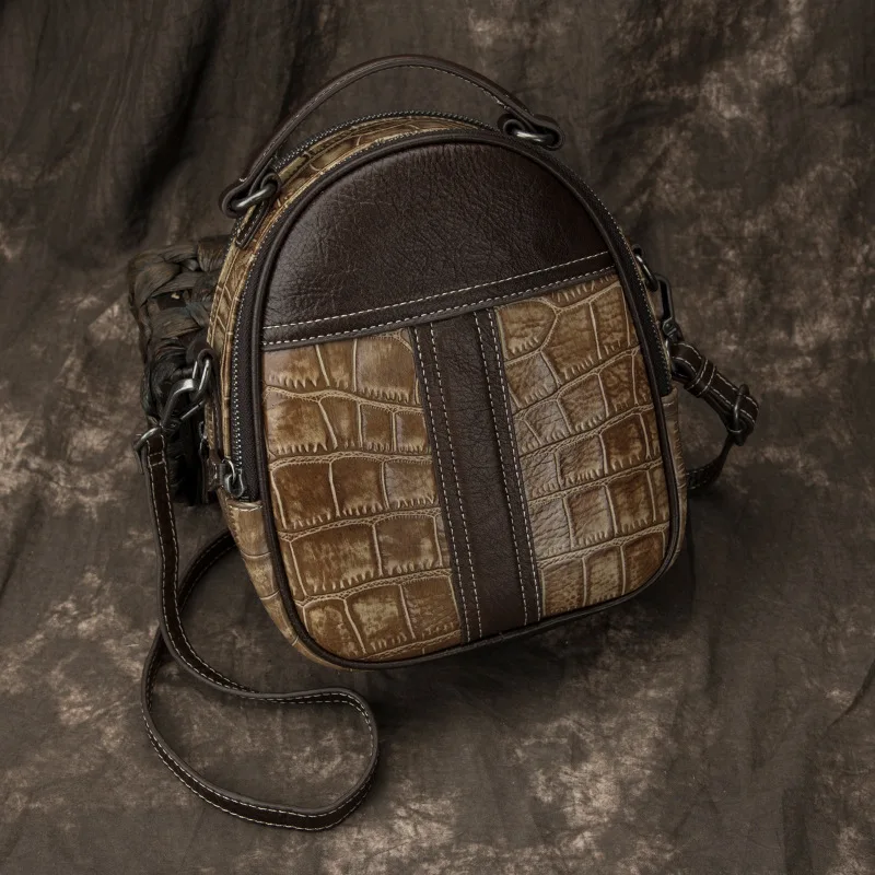 

Top Layer Cowhide Leather Art Oil Graffiti Painted Handbags Women Shoulder Purses Shopper Crossbody Bags Daily Style