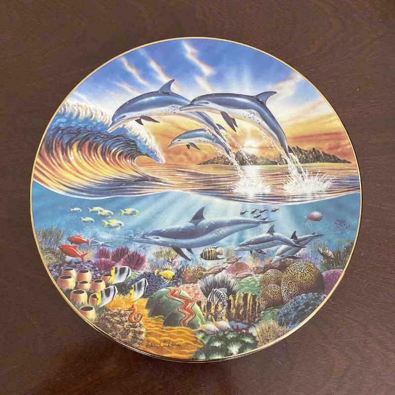 Free Ocean Whale Dolphin, Eight Piece Set, Dish Plate