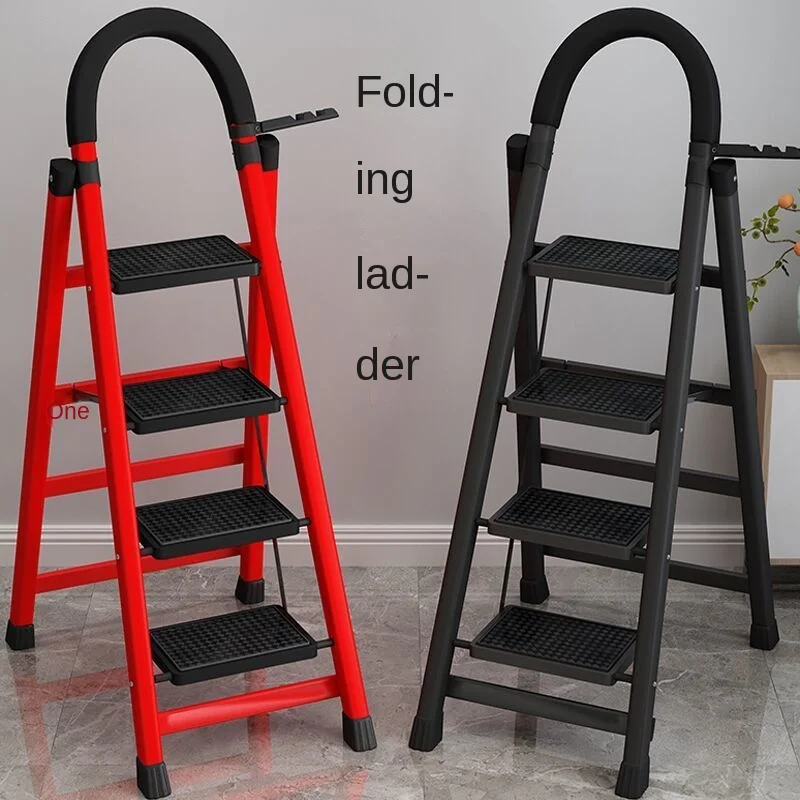 Ladder Household Folding Interior Multi-Function Three-Step Four-Step Ladder Thickened Telescopic Pedal Ladder