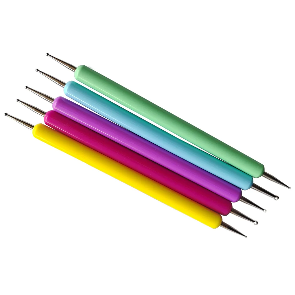 5 pz Set di Strumenti per Nail Art Goffratura Punteggiatura Penne per Pittura Fai da Te Strumenti di Argilla Polimerica Punteggio Incisore Kit per Manicure