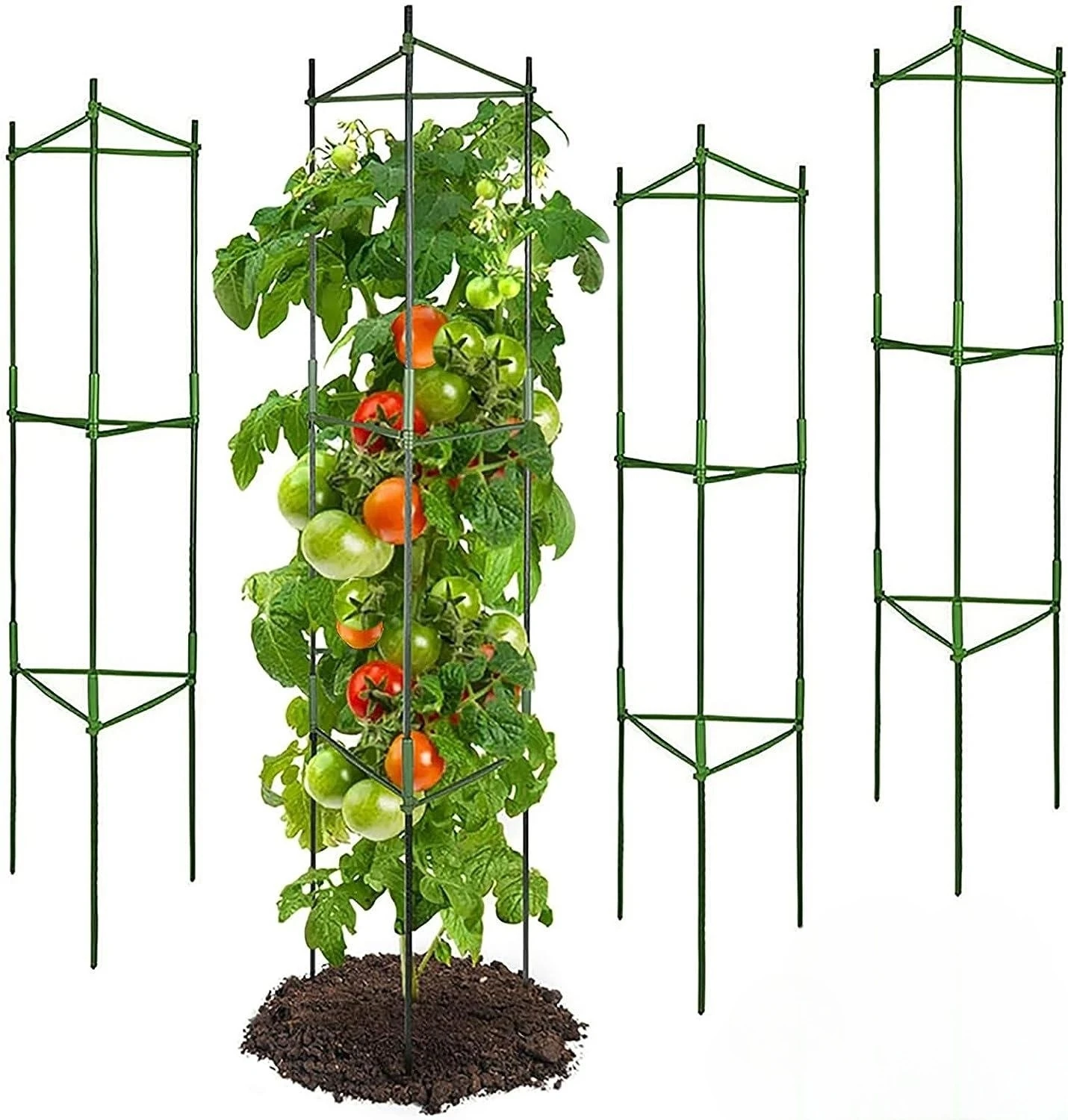 Tomato Cage, Up To 51 Inches Of Plant Stakes Vegetable Grids Assembled For Garden Climbing Plants Vegetables Flowers