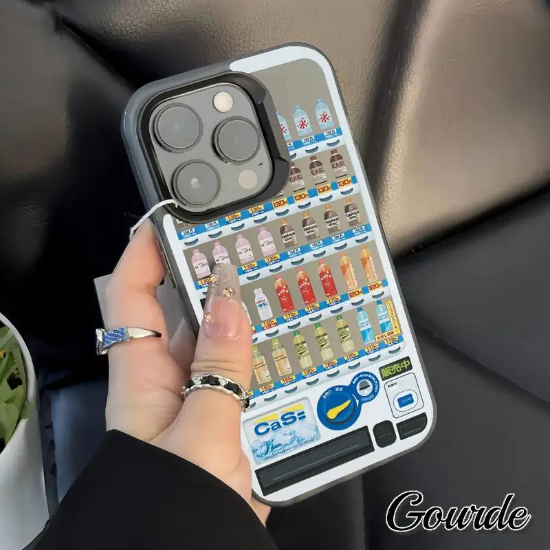 

Gourde Funny Beverage Vending Machine Pattern translucent Phone Case for Iphone 16 15 14 12 13 11 Pro Max 7 8 Plus X Xr Xs Max