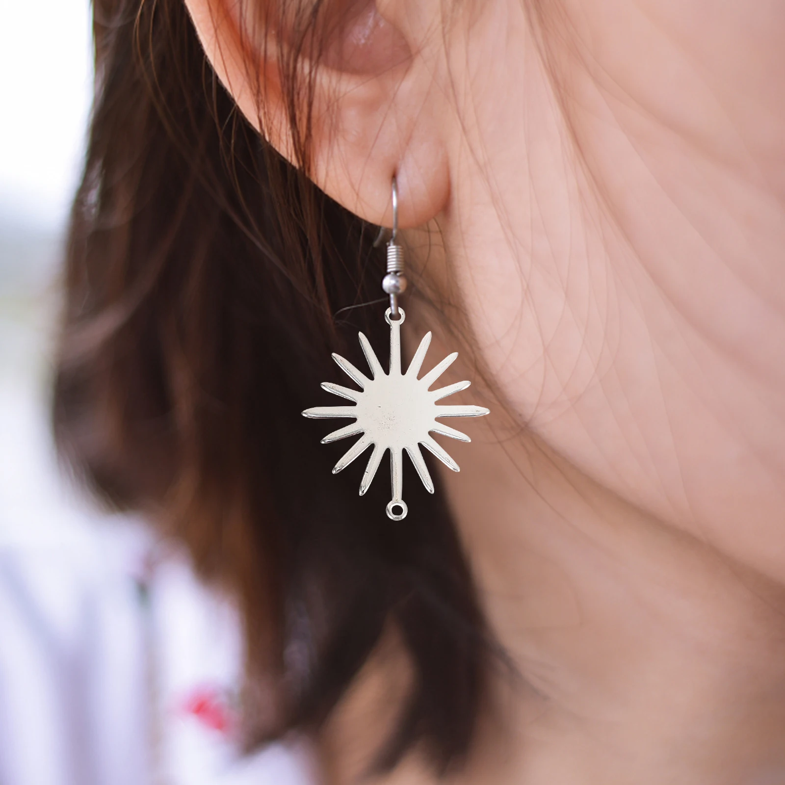 

10pcs Copper Bracelet Necklace Charms Jewelry Accessories Sunflower Shape Diy Material Brass Pendant Chain Connector For