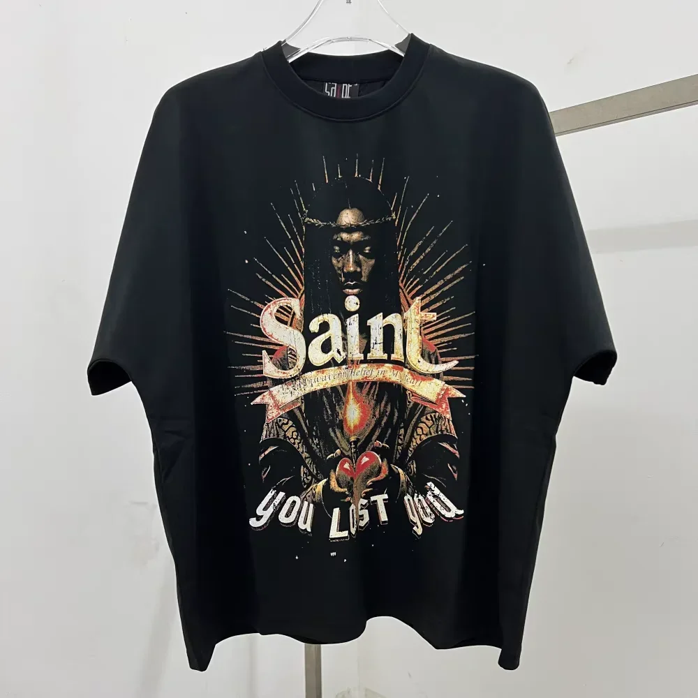 You Lost God Black Saint T Shirt Men Women Best Quality Jesus Cross Print Oversize T-shirt Top Tees