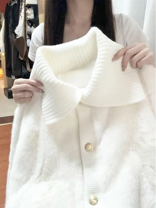 

Korean Style Sweet Fur Leather Integrated Lamb Velvet Outerwear Women's Autumn Winter New Environmental Protection Fur Top