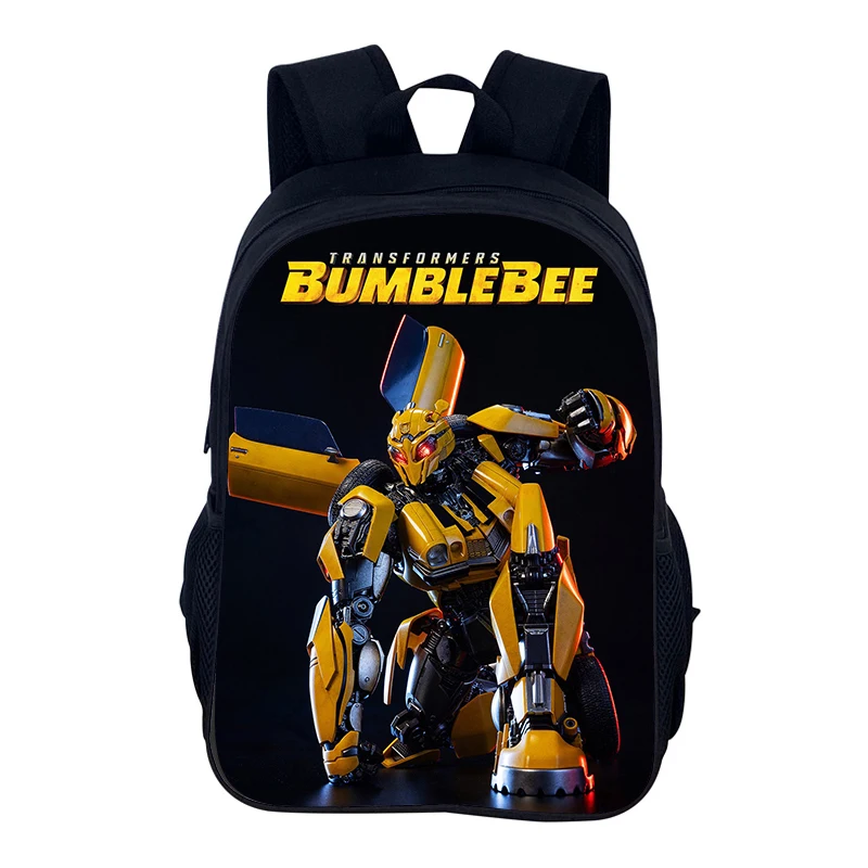 Bumblebee T-Transformers 40cm/15.7inch Backpack School Student Bag Zipper Book Bag Anime laptop Mochila Children's Birthday Gift